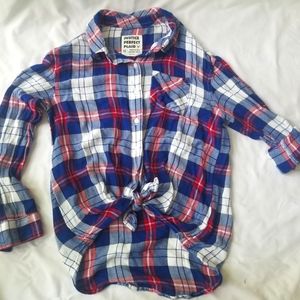 Justice plaid flannel size 12, red/blue